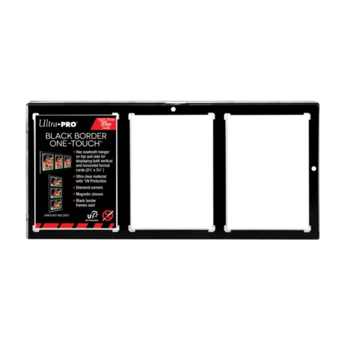 Ultra Pro 3-Card Black Border UV ONE-TOUCH Magnetic Holder 35PT