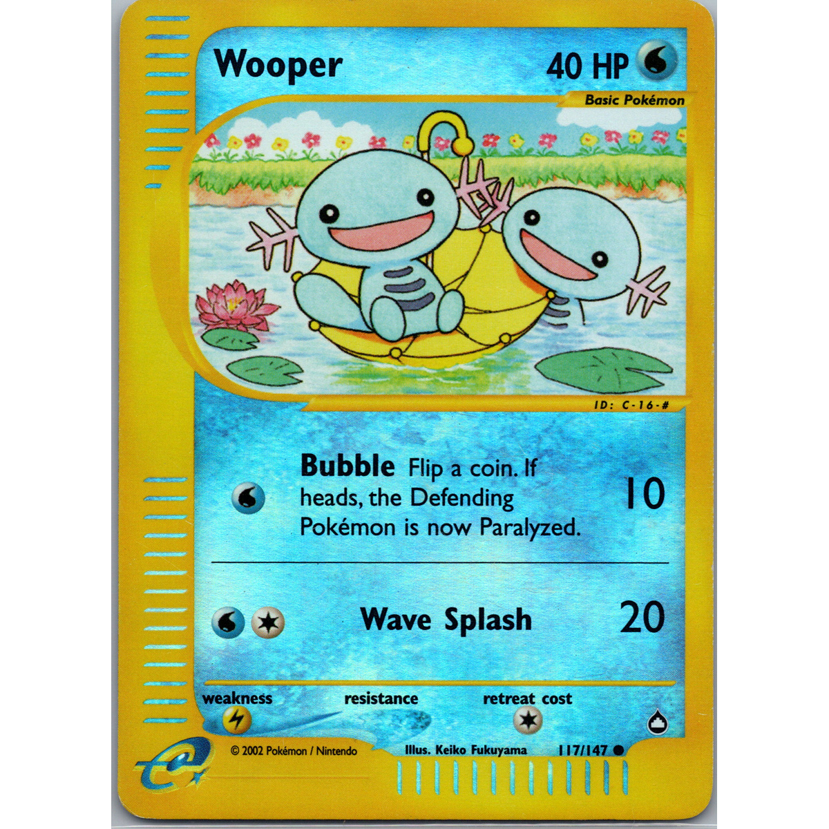 2002 Aquapolis - Wooper #117/147 (Reverse) - (LP)